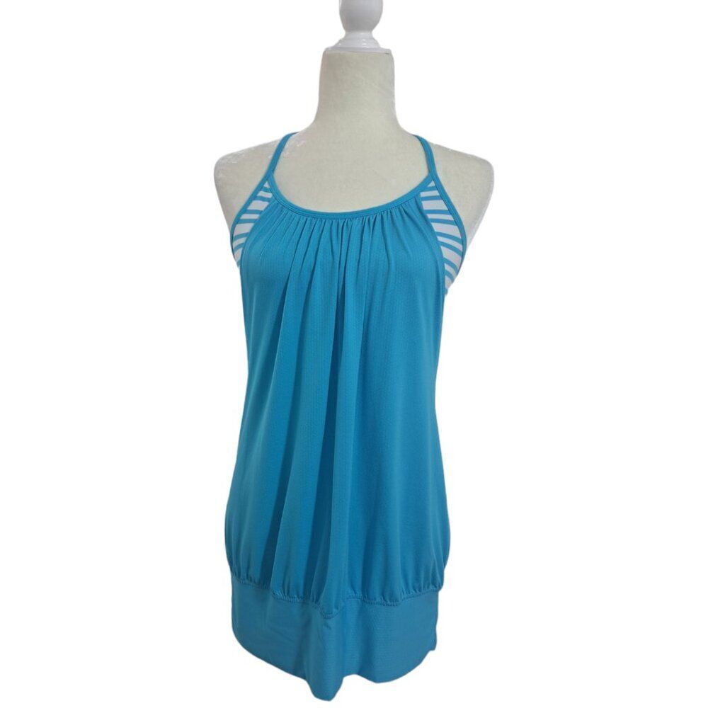 Lululemon No Limits Blue Yoga Gym Sports Tube Tank Racerback Bra Top Shirt 8
